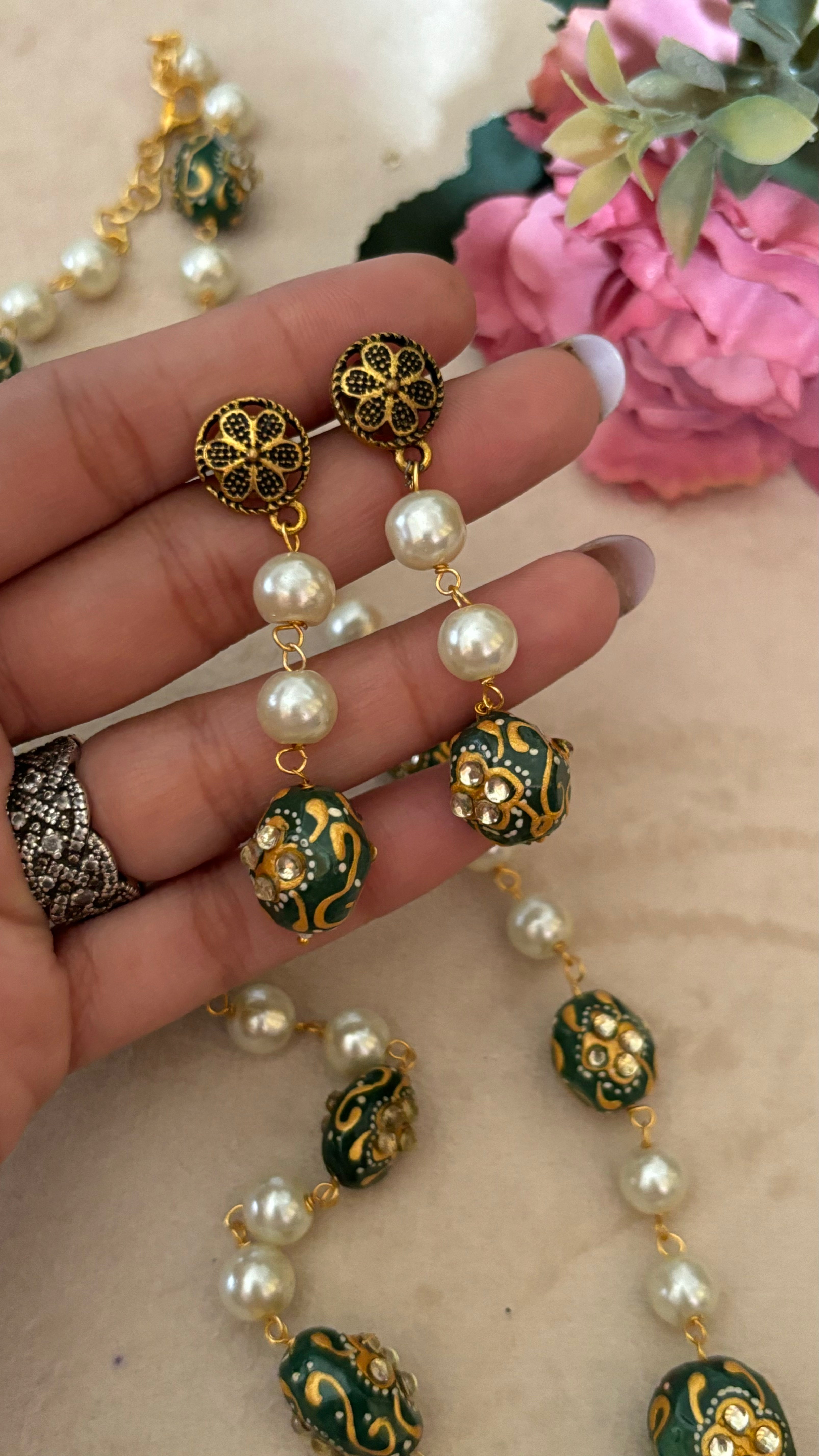 Pearl meenakari string