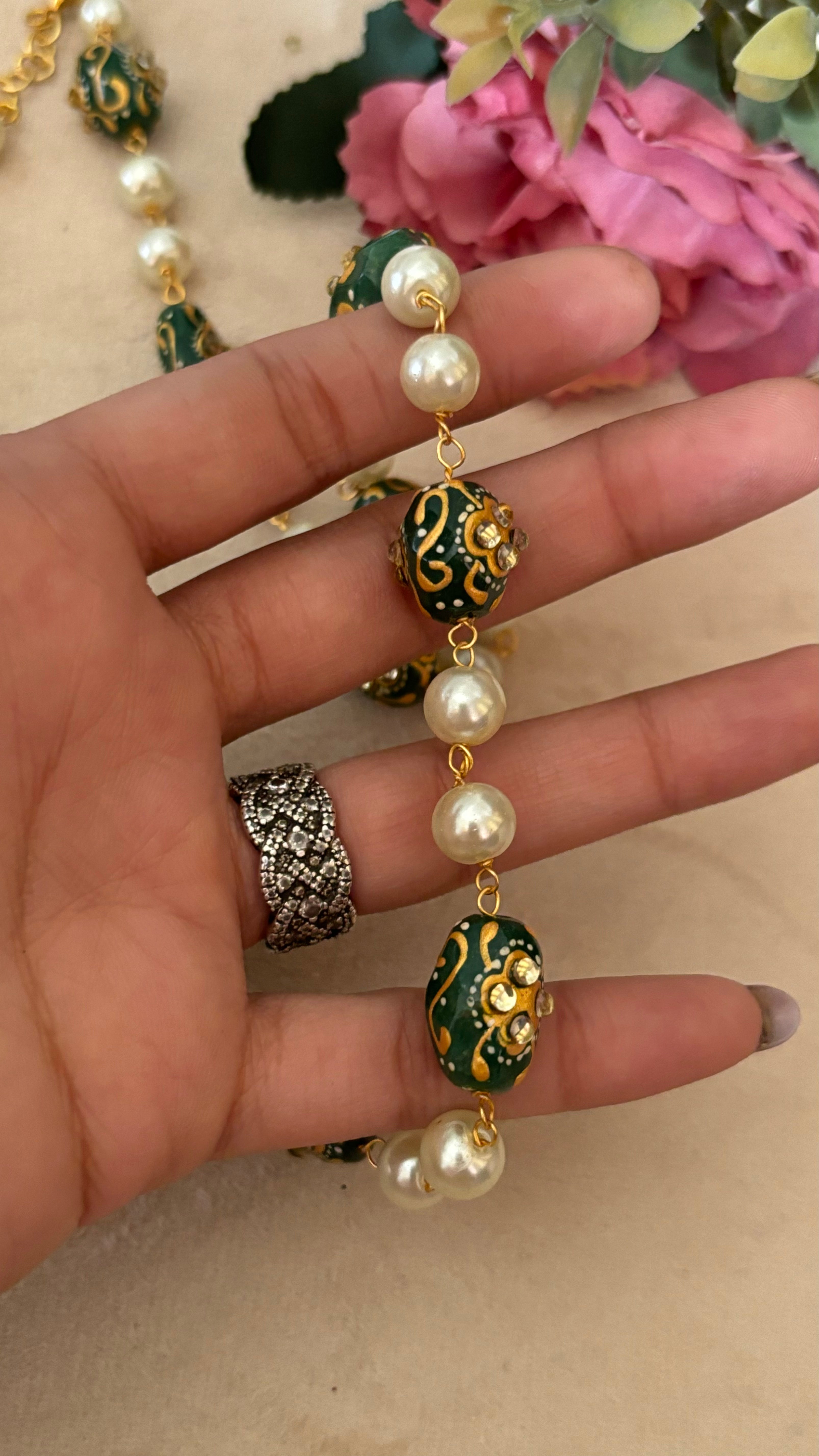 Pearl meenakari string