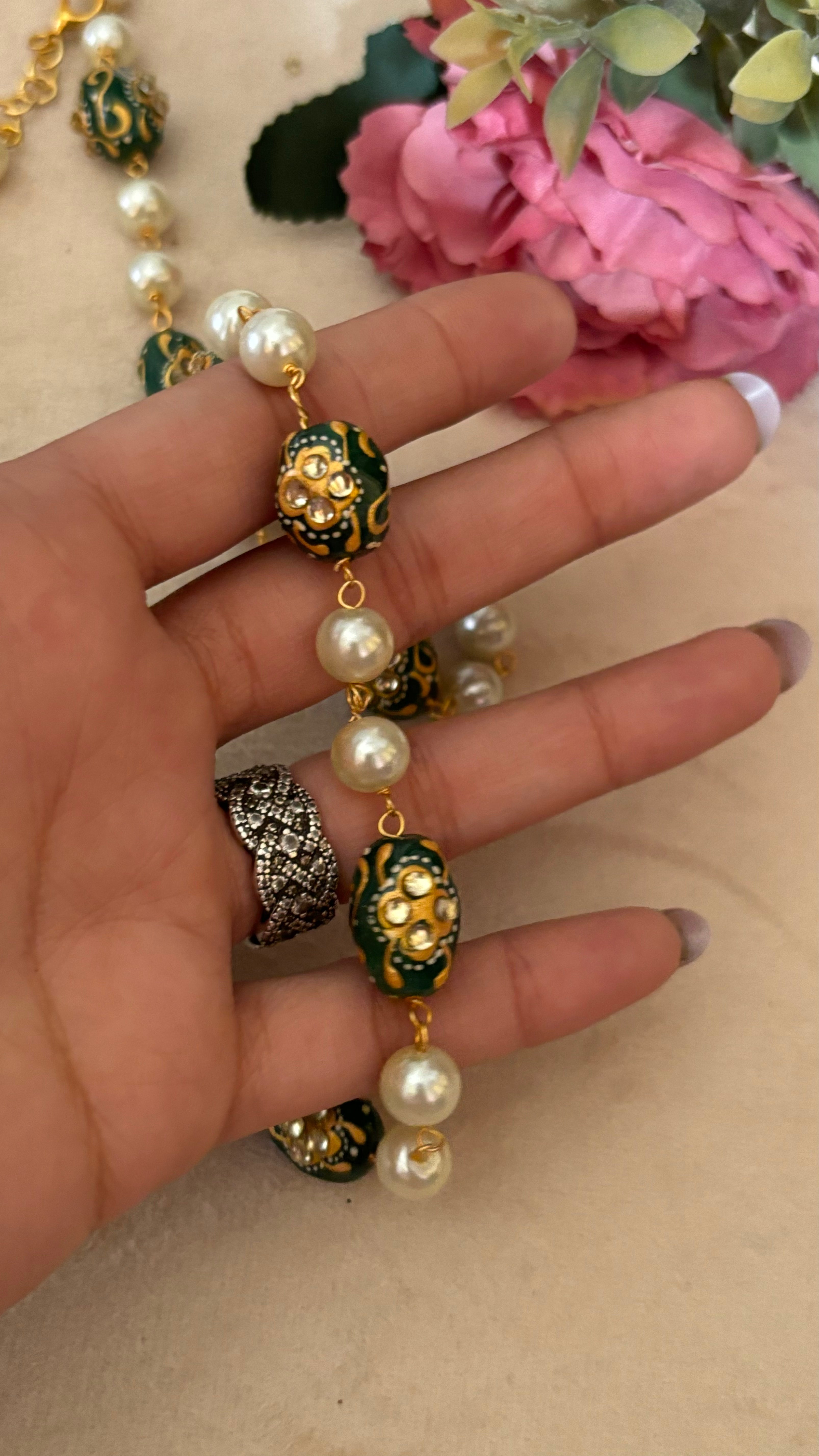 Pearl meenakari string