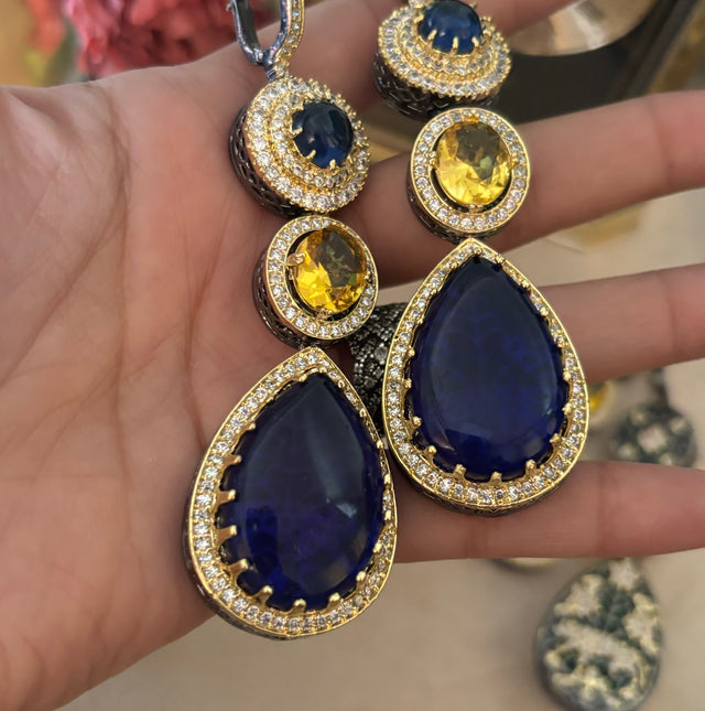 Sabyasachi Sapphire topaz danglers