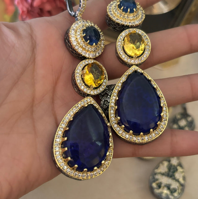 Sabyasachi Sapphire topaz danglers