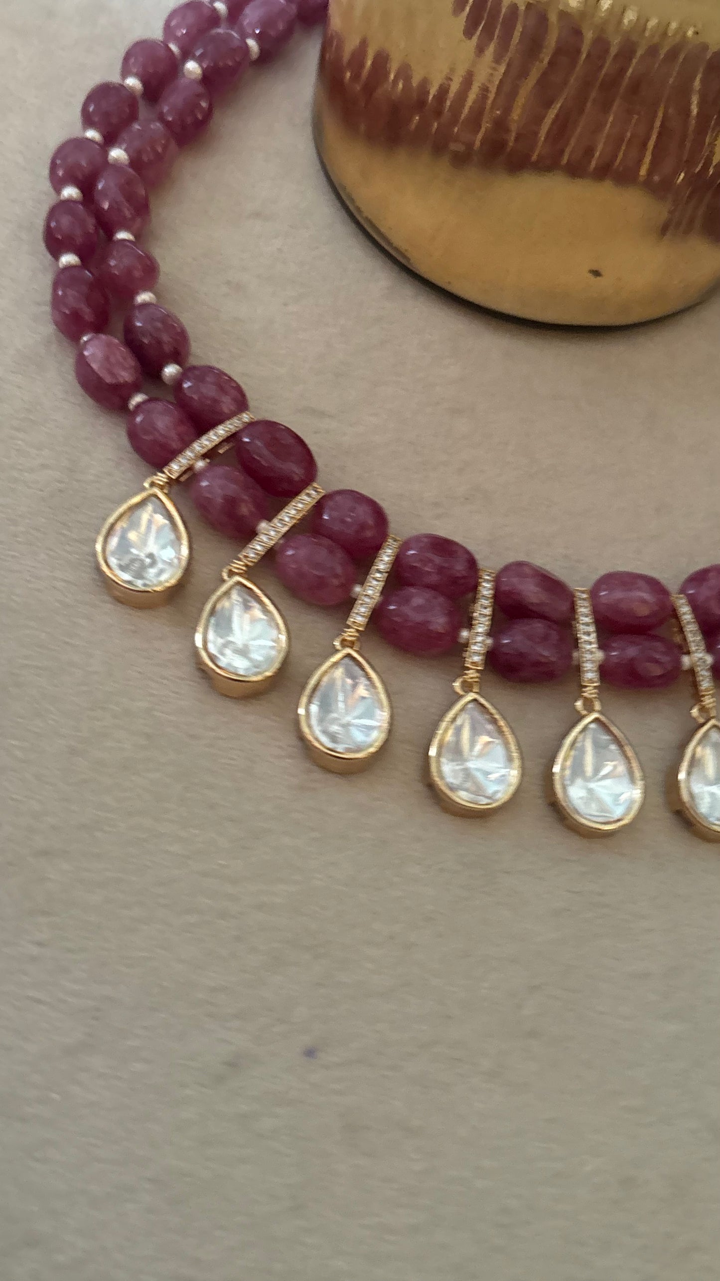 Ruby necklace with earrings