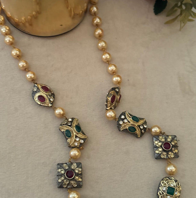 Heritage gold pearls necklace