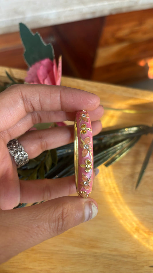 Kids hand painted bracelet in pink