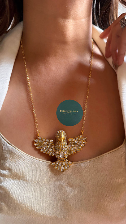 Paachi Real moissanite baj heritage design pendant set