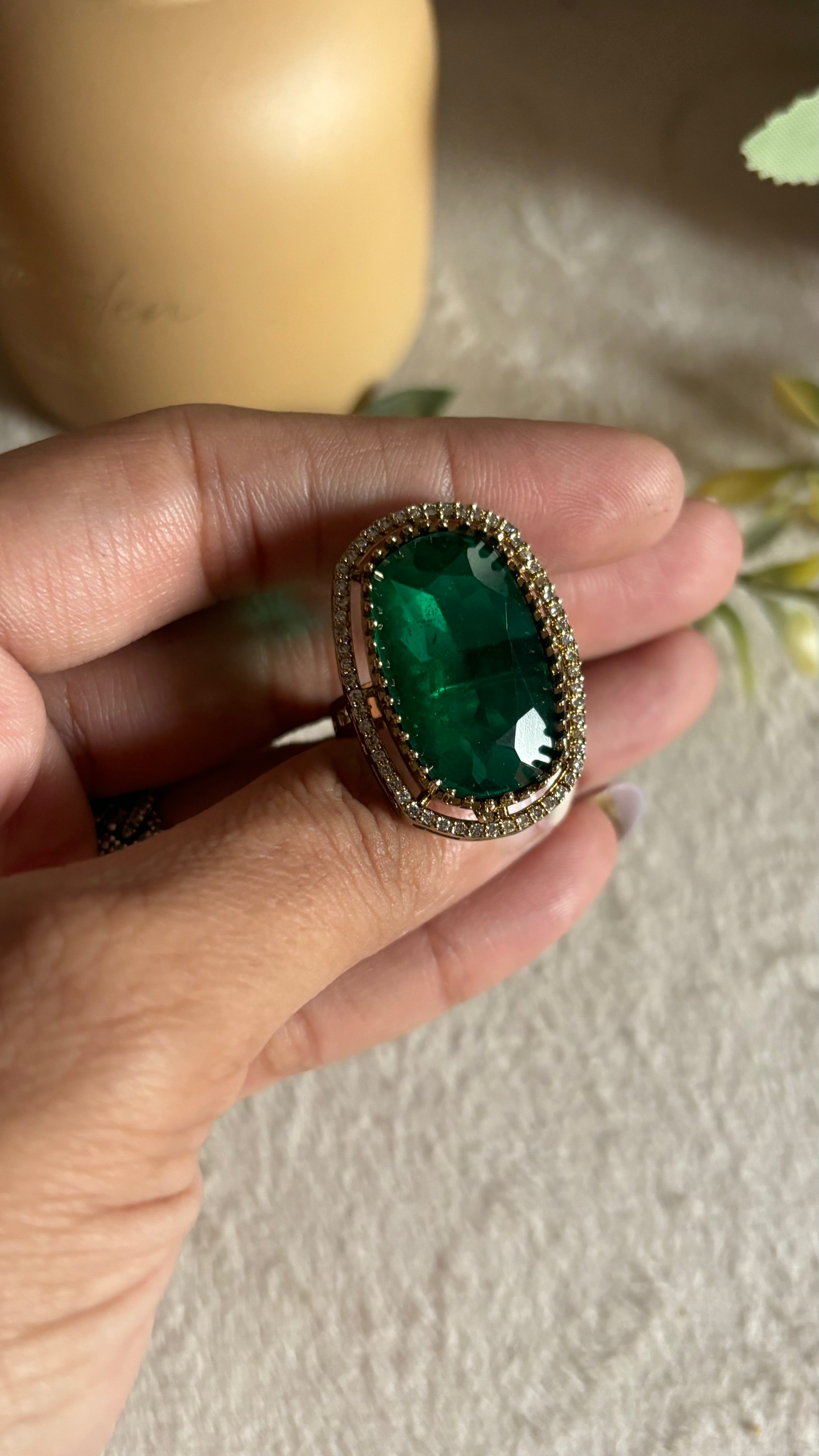 Emerald doublet ring