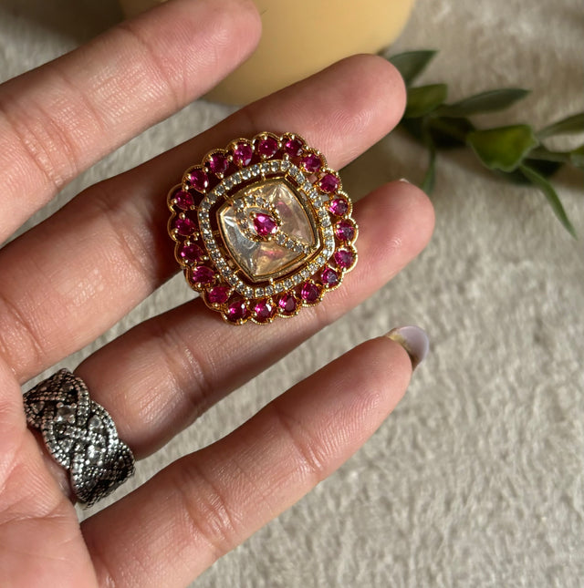 Ruby moissanite ring