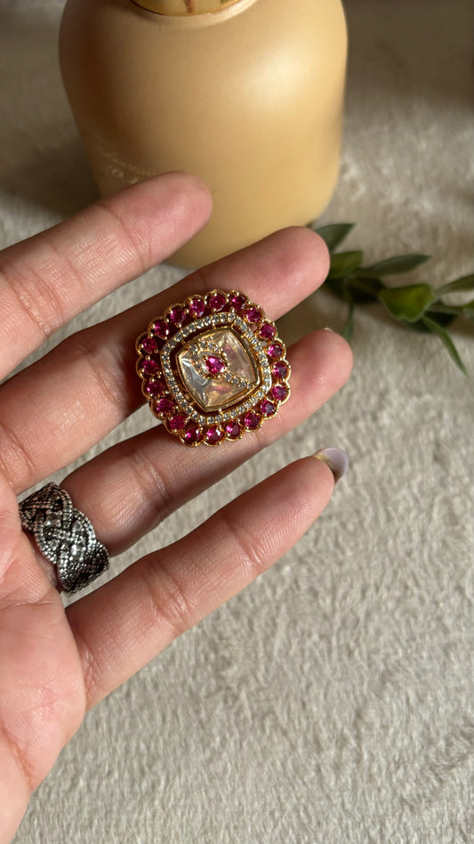 Ruby moissanite ring