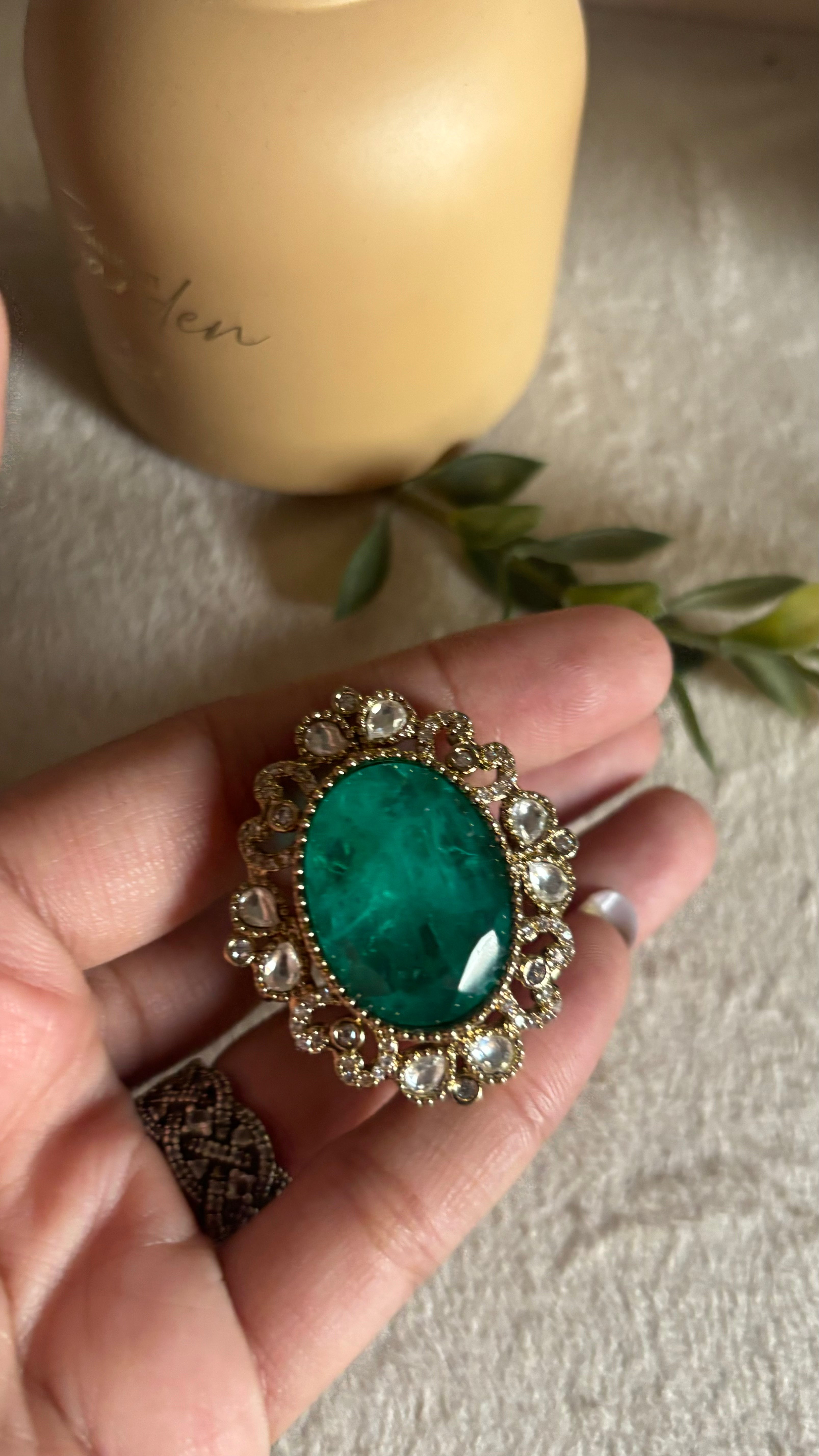 Emerald doublet ring