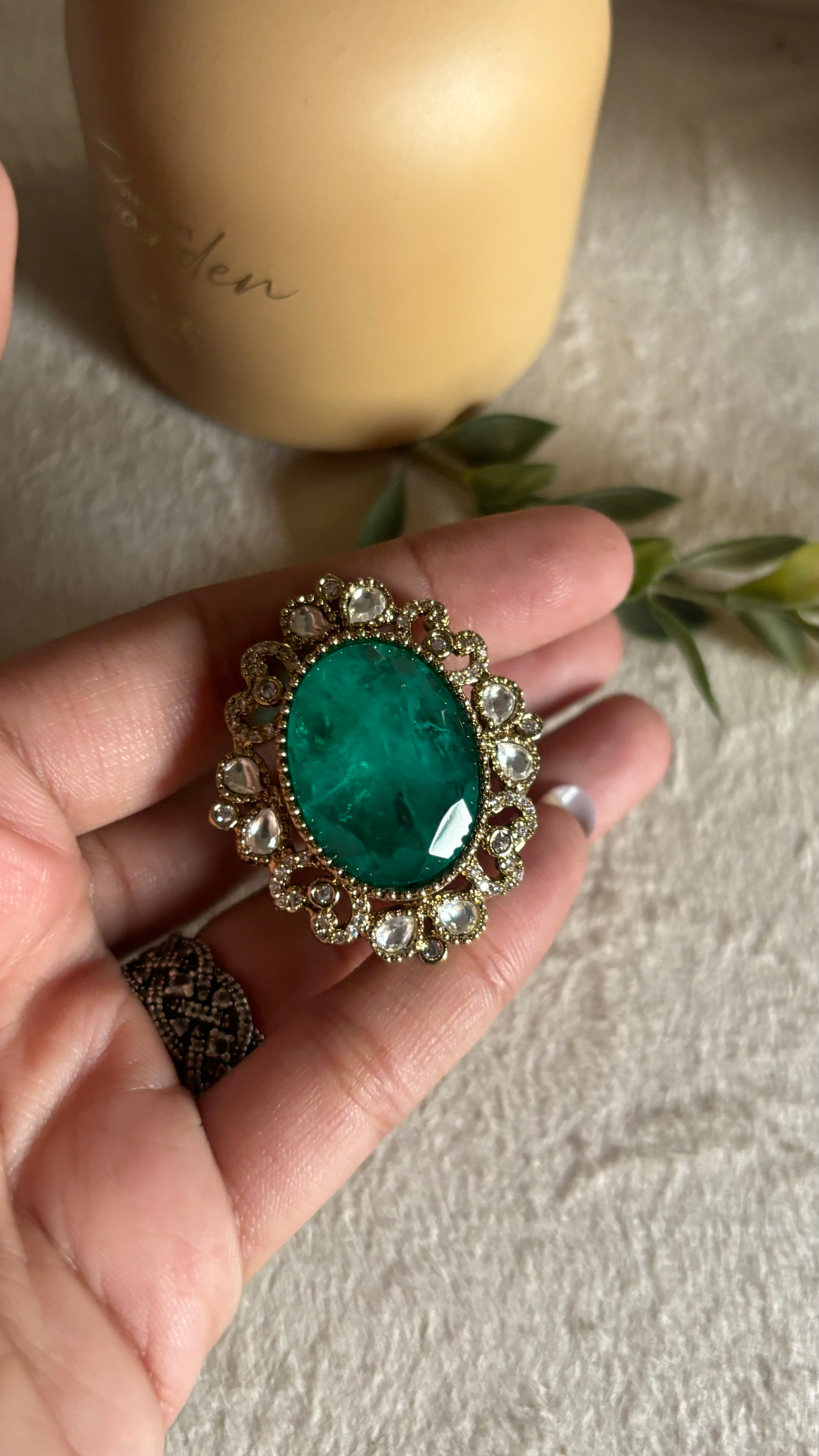 Emerald doublet ring