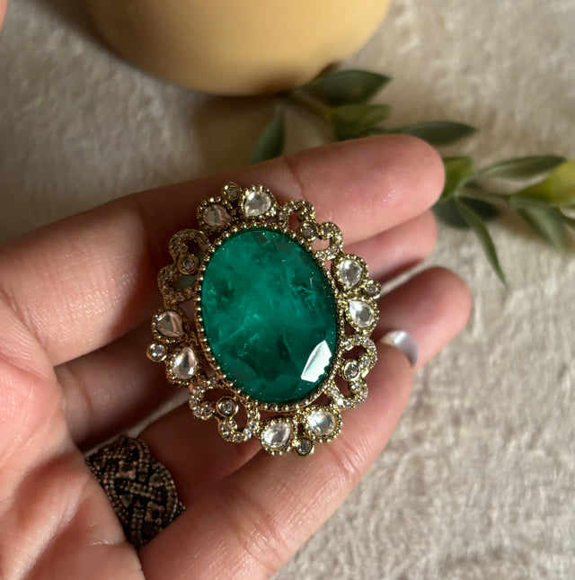 Emerald doublet ring