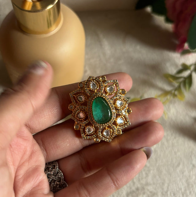 Emerald victorian ring