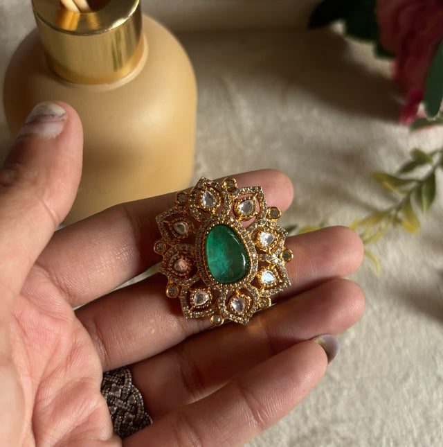 Emerald victorian ring