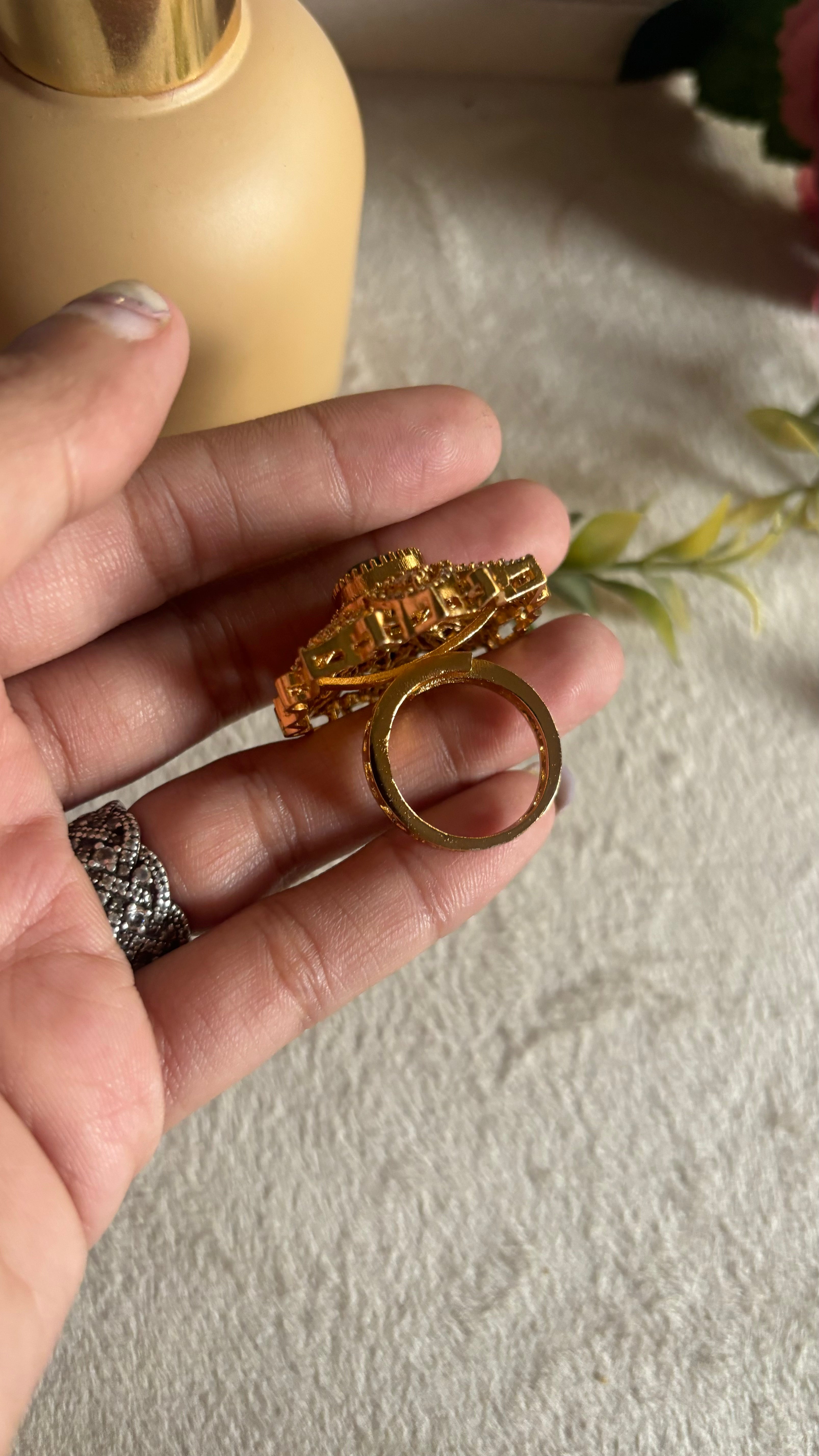 Emerald victorian ring