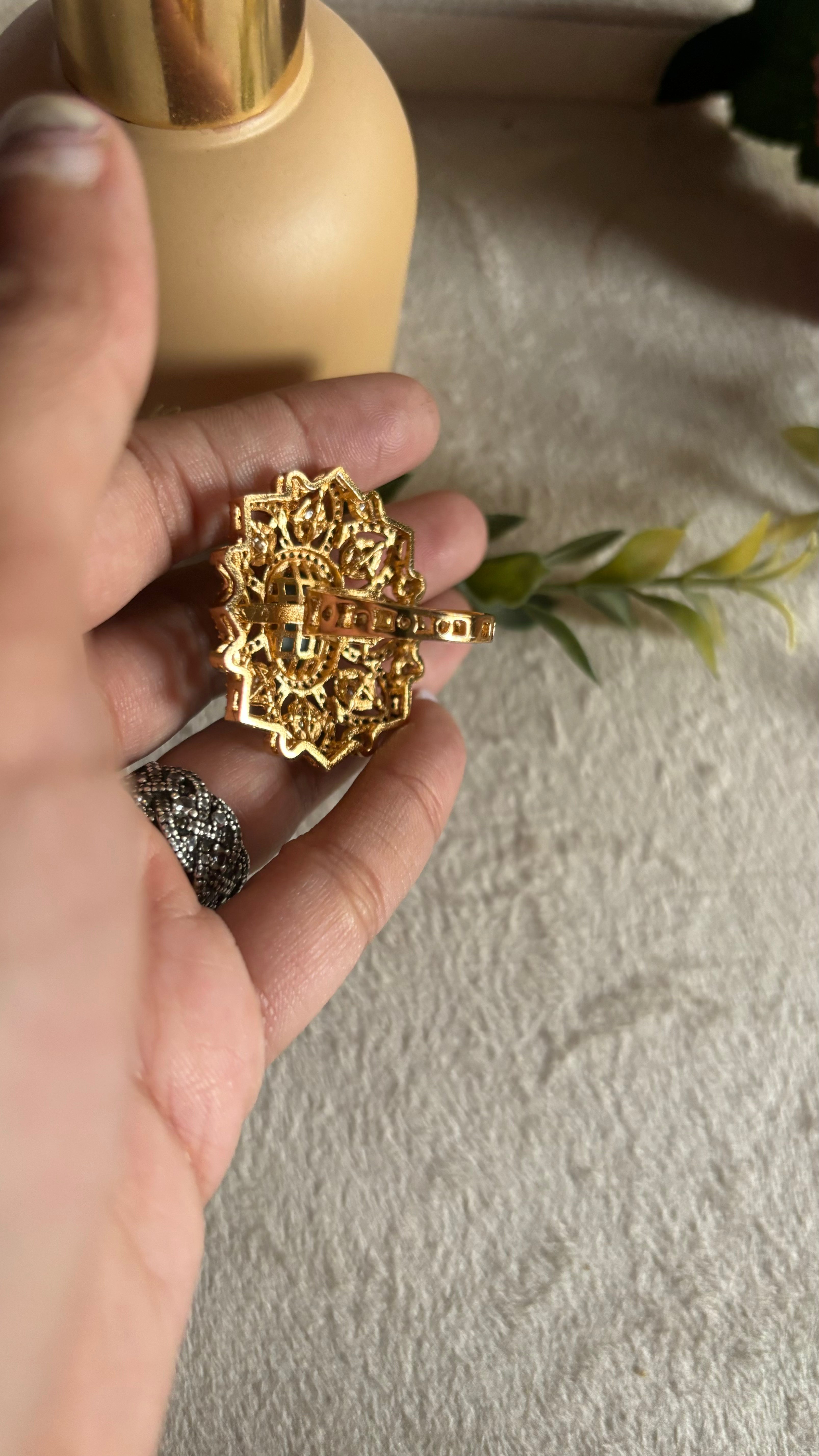 Emerald victorian ring