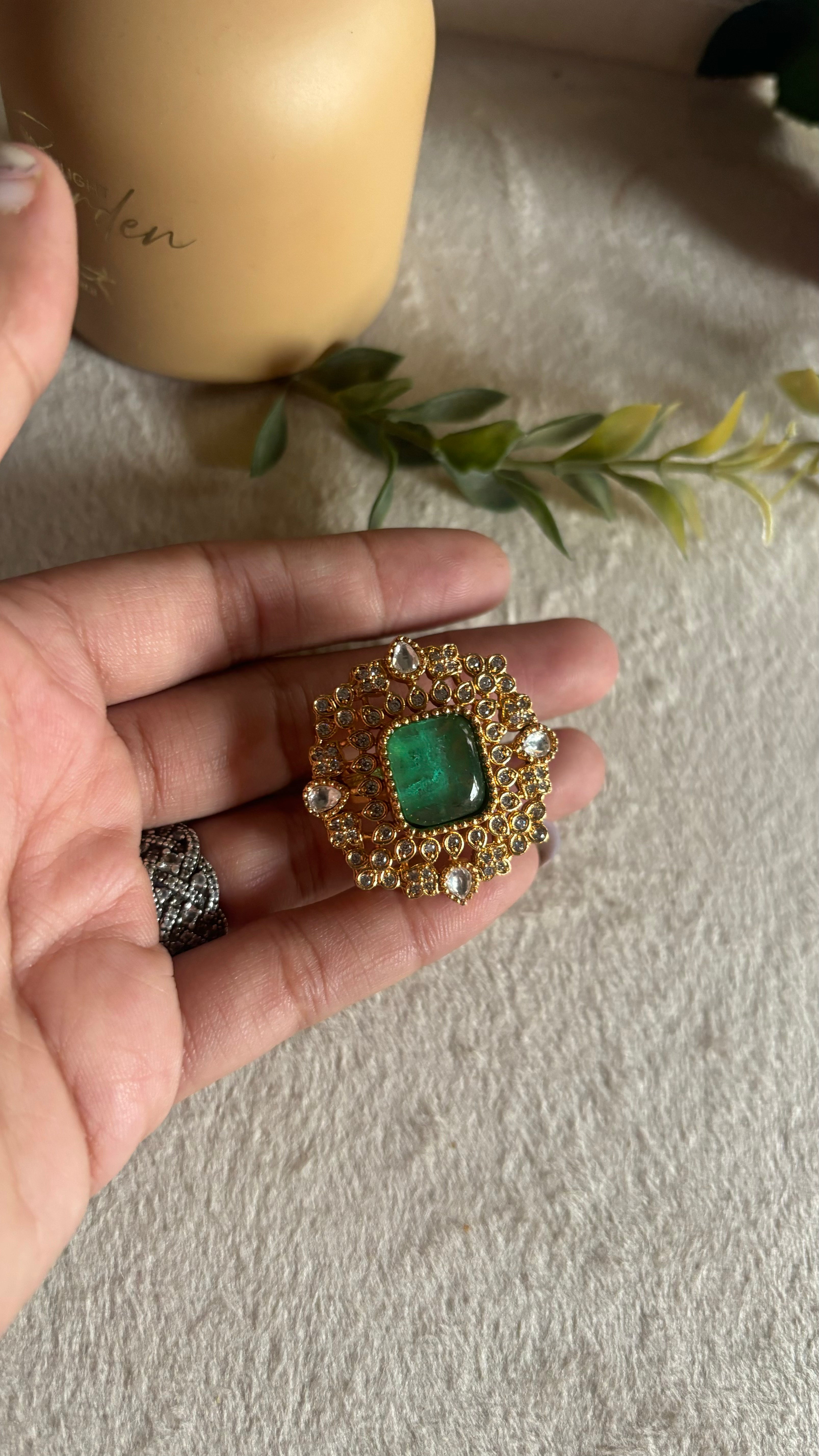 Emerald choras victorian ring