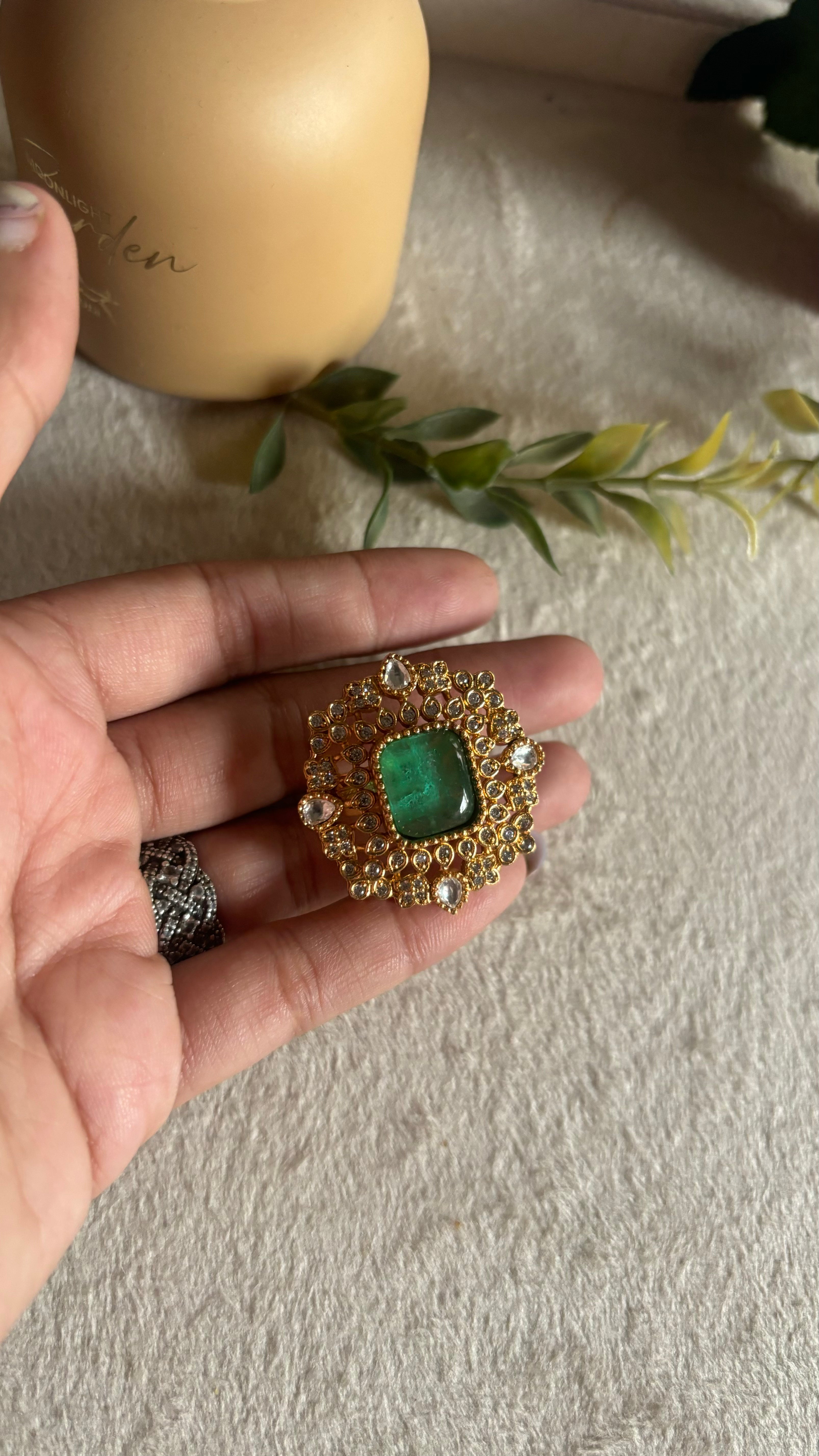 Emerald choras victorian ring