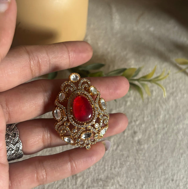 Ruby Victorian cocktail ring