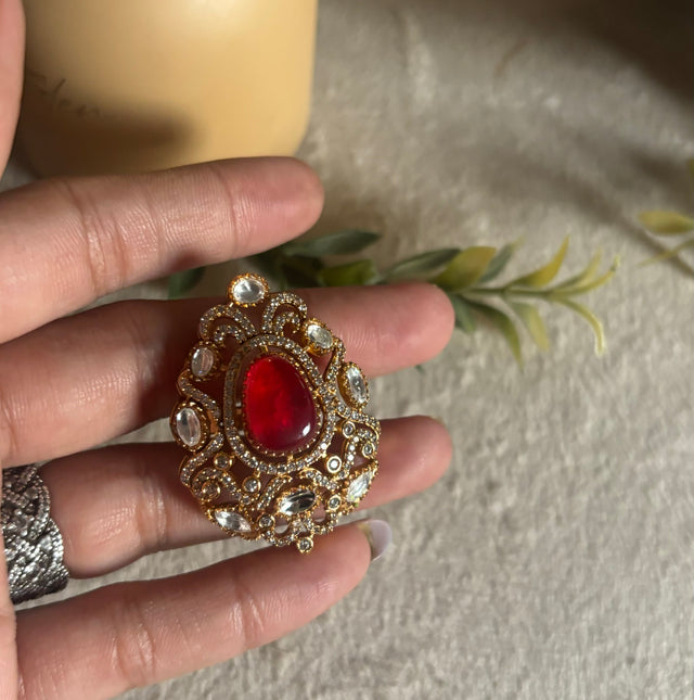 Ruby Victorian cocktail ring