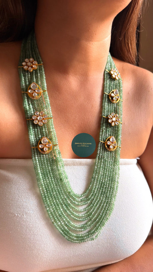 Moissanite floral mint mid length set