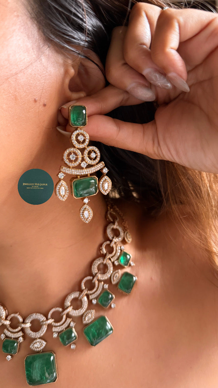 Emerald doublet cocktail necklace