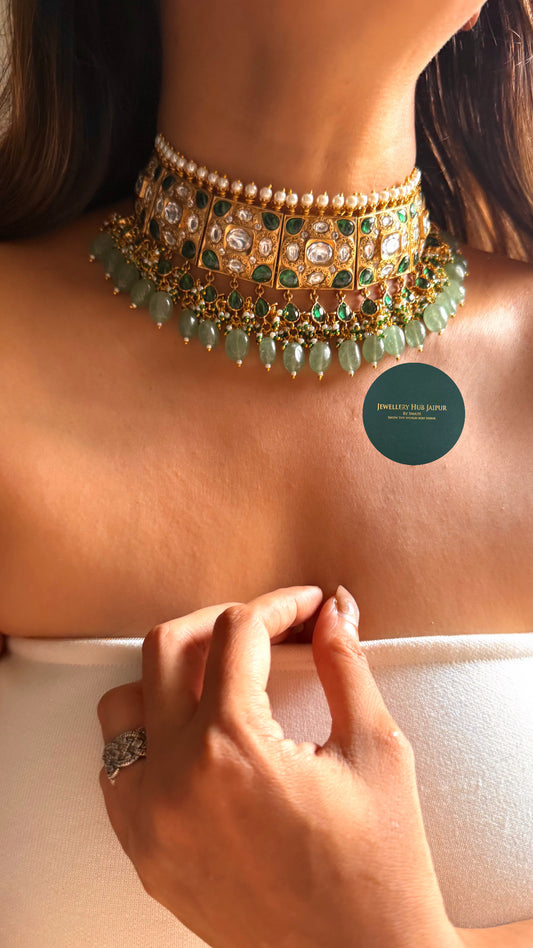 Sabyasachi inspired Emerald polki rajwada aad