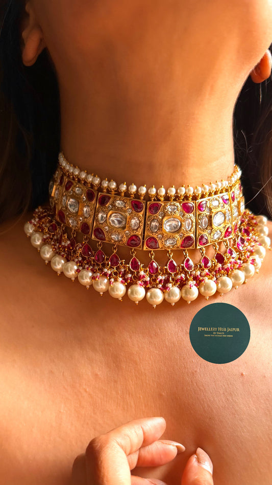 Sabyasachi inspired
 Ruby  & polki rajwada aad