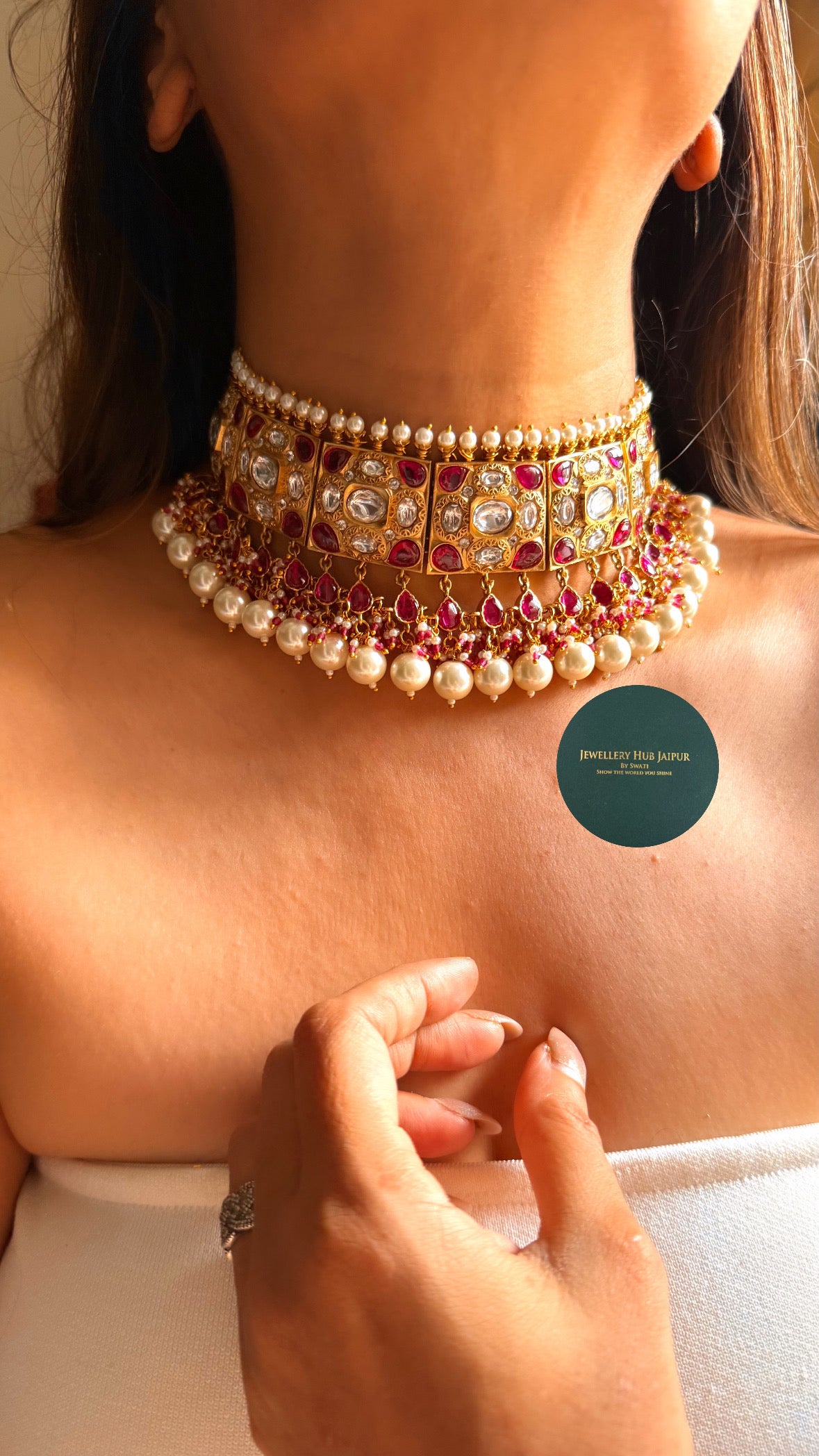 Sabyasachi inspired
 Ruby  & polki rajwada aad