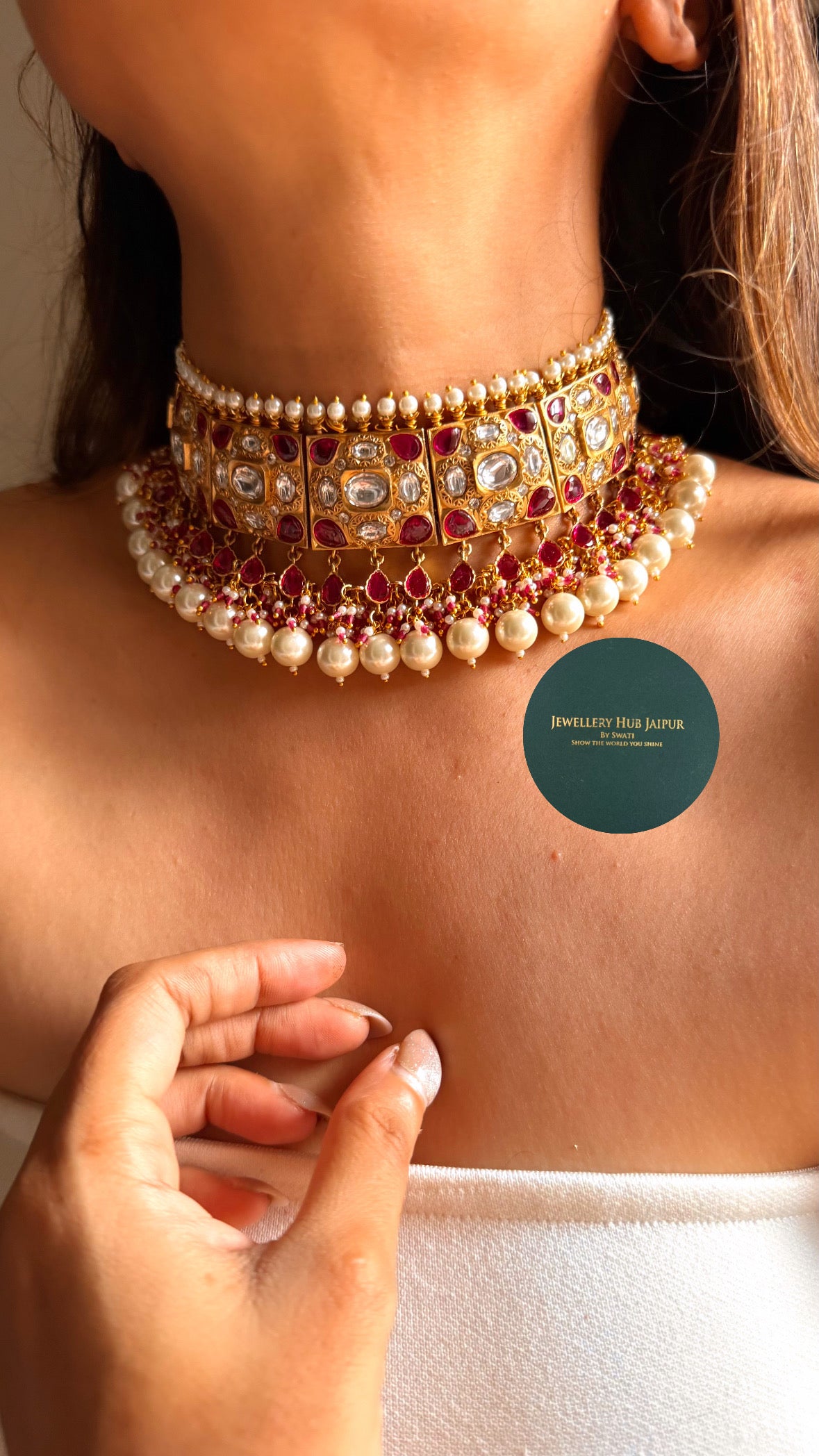 Sabyasachi inspired
 Ruby  & polki rajwada aad