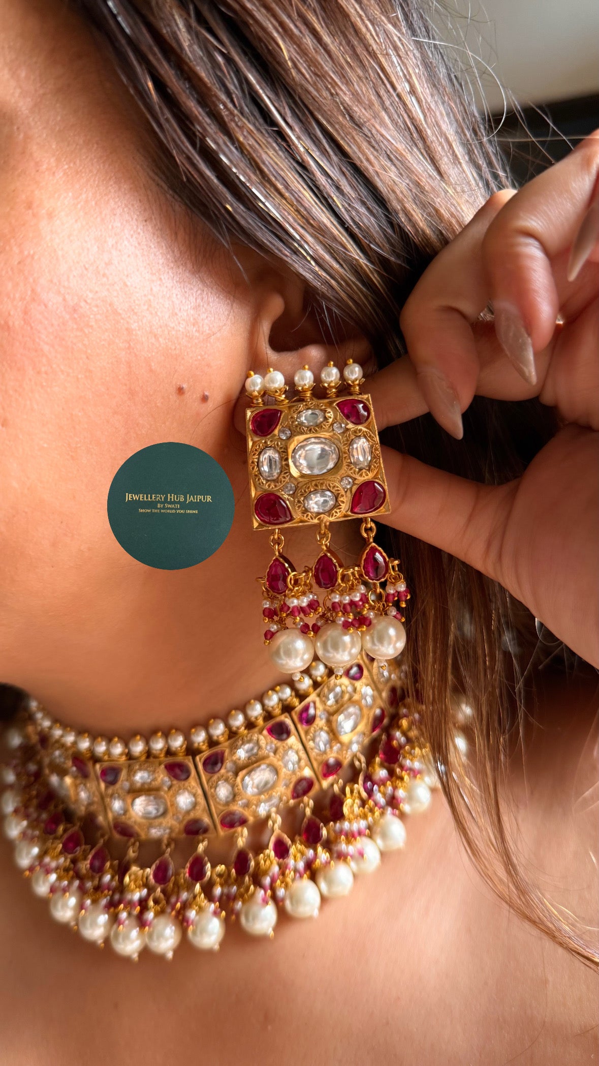 Sabyasachi inspired
 Ruby  & polki rajwada aad