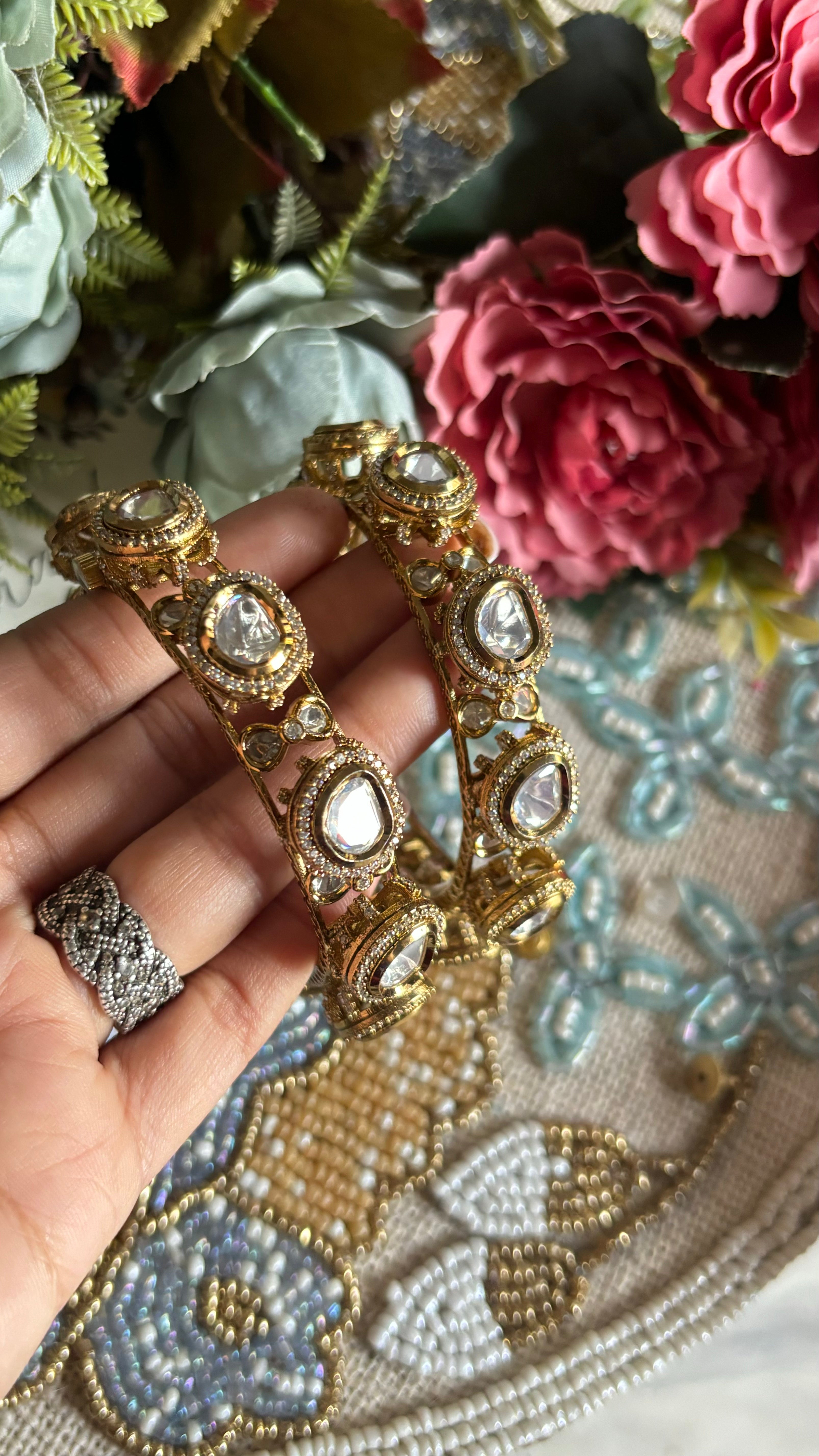 Moissanite Victorian Bangdi style bangles