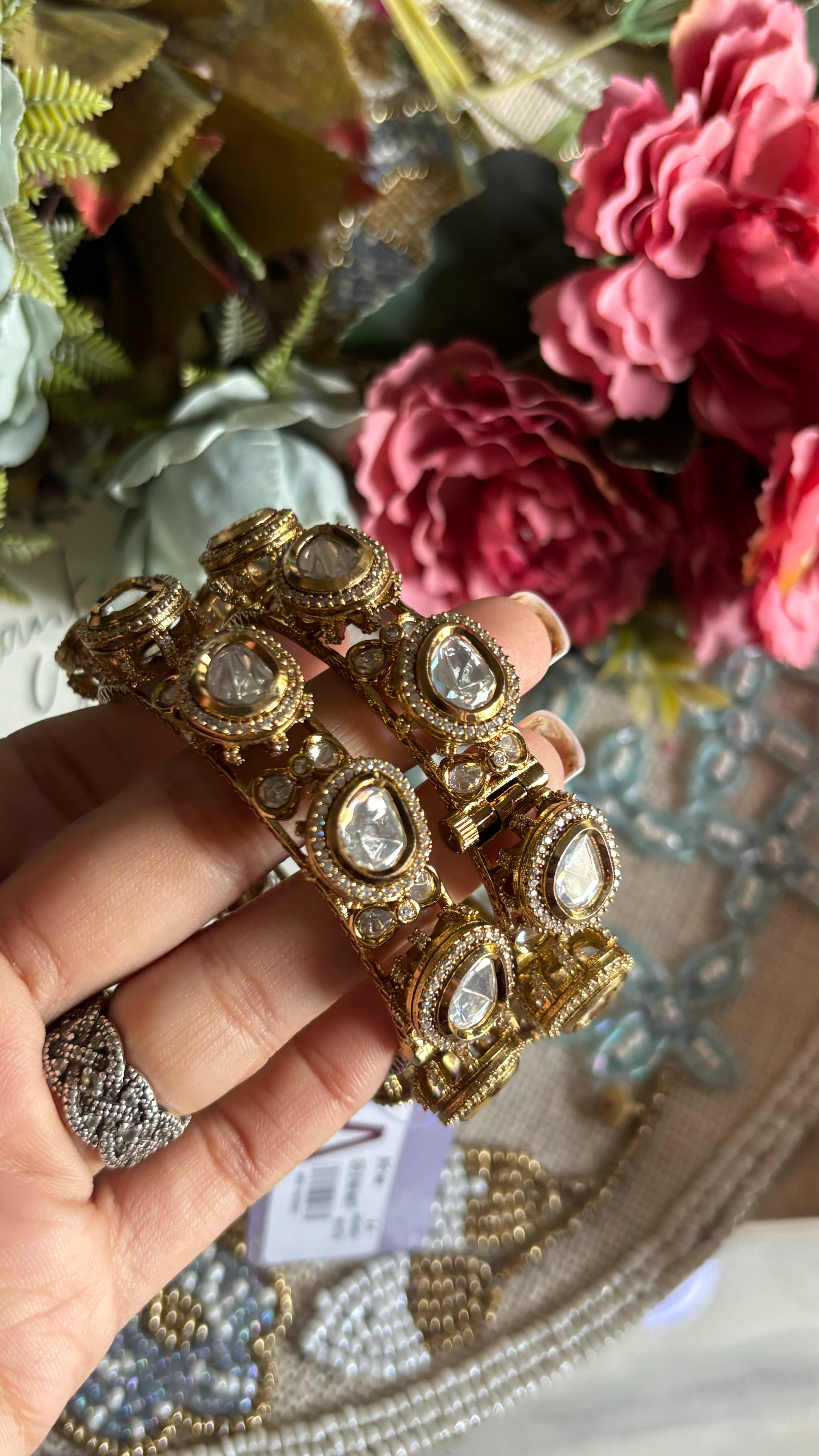 Moissanite Victorian Bangdi style bangles