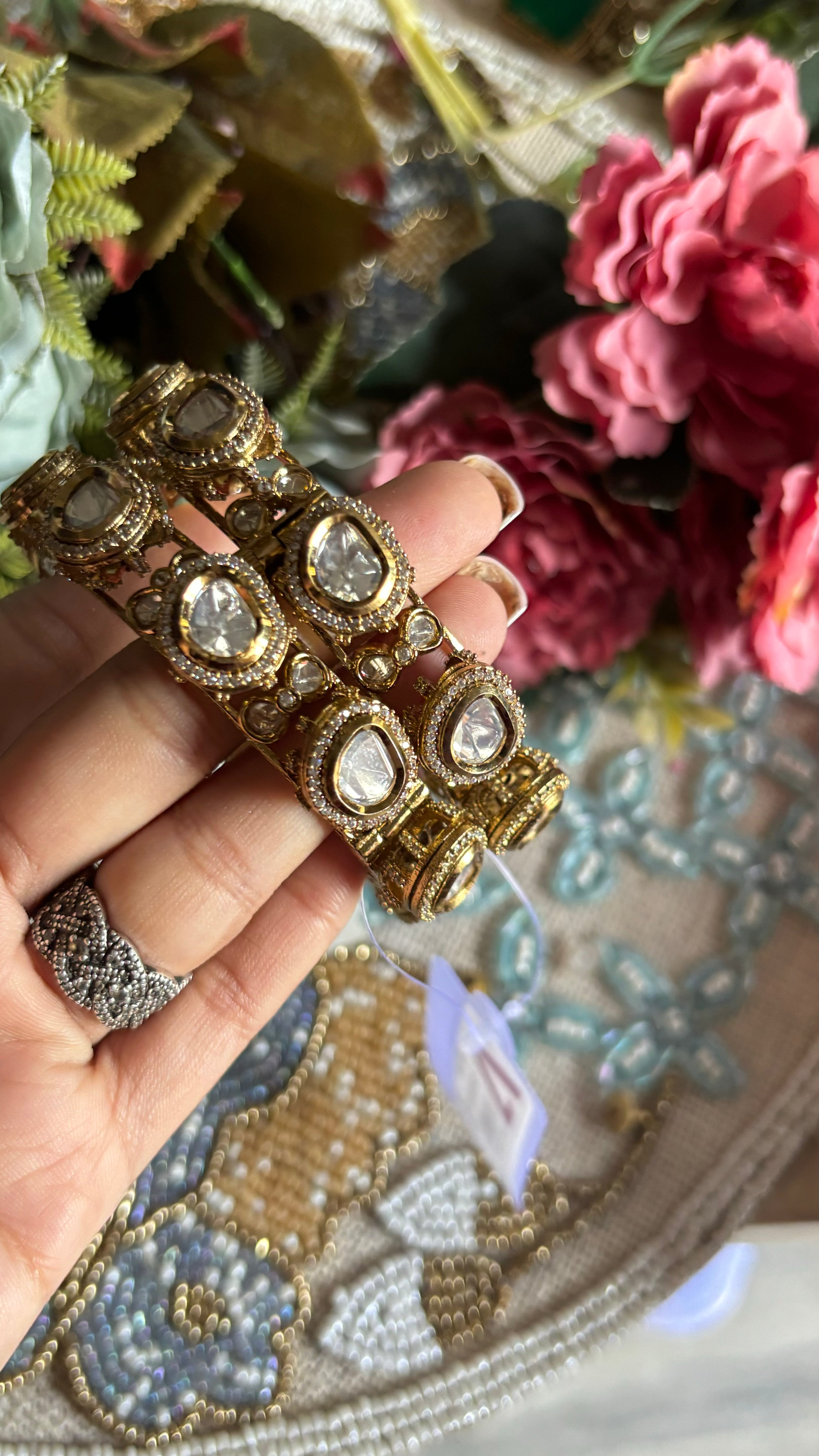 Moissanite Victorian Bangdi style bangles