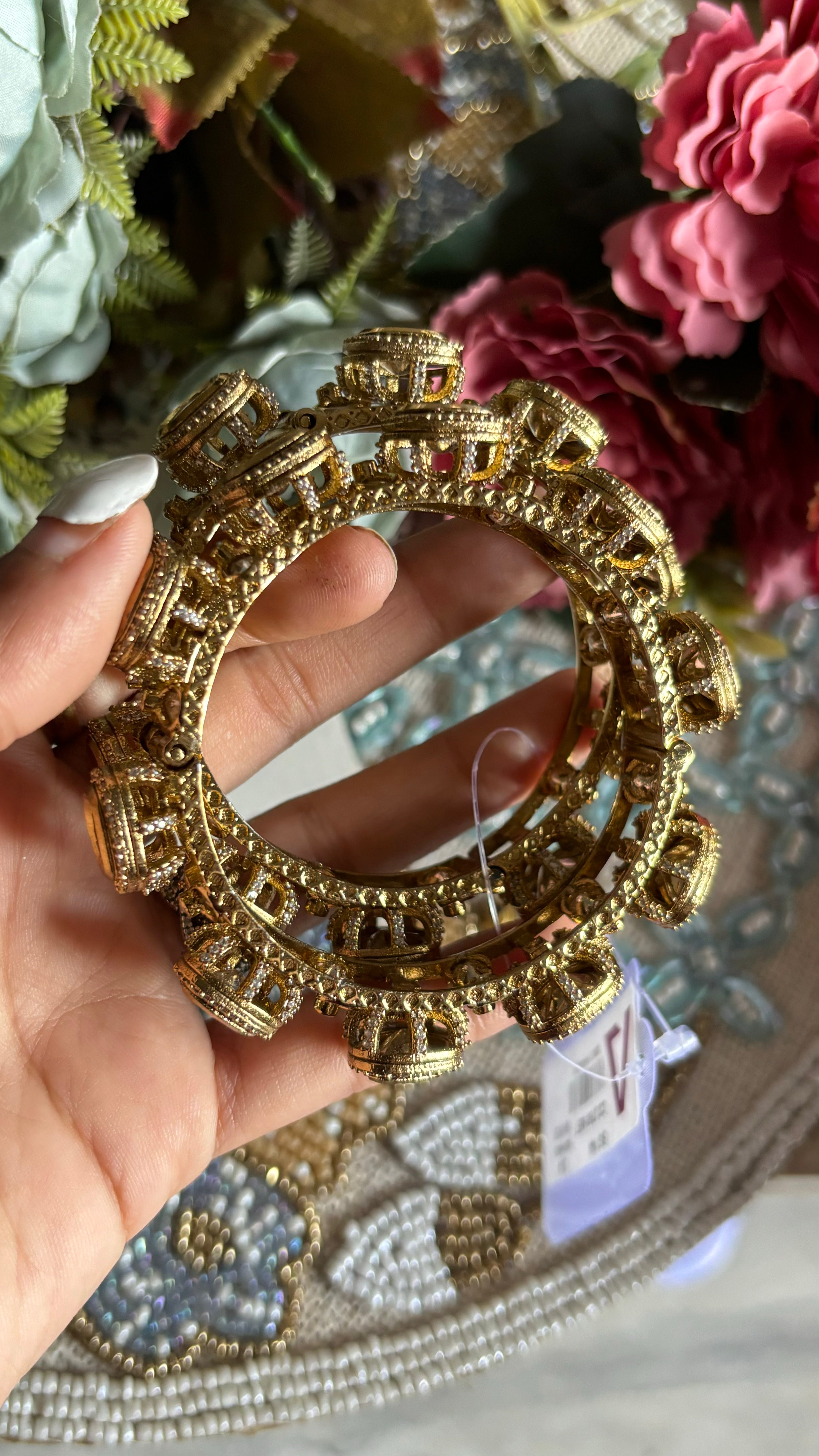 Moissanite Victorian Bangdi style bangles