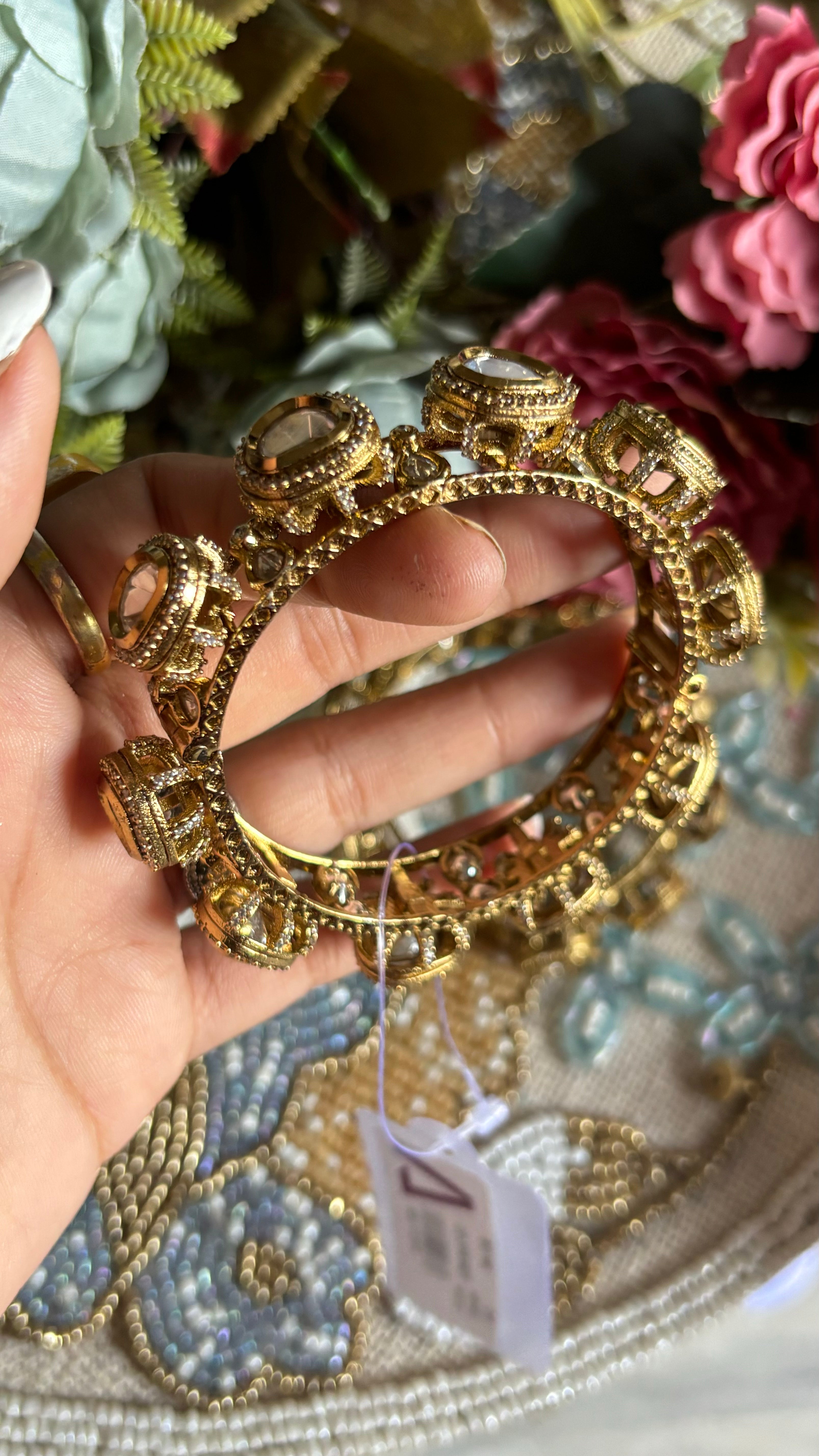 Moissanite Victorian Bangdi style bangles