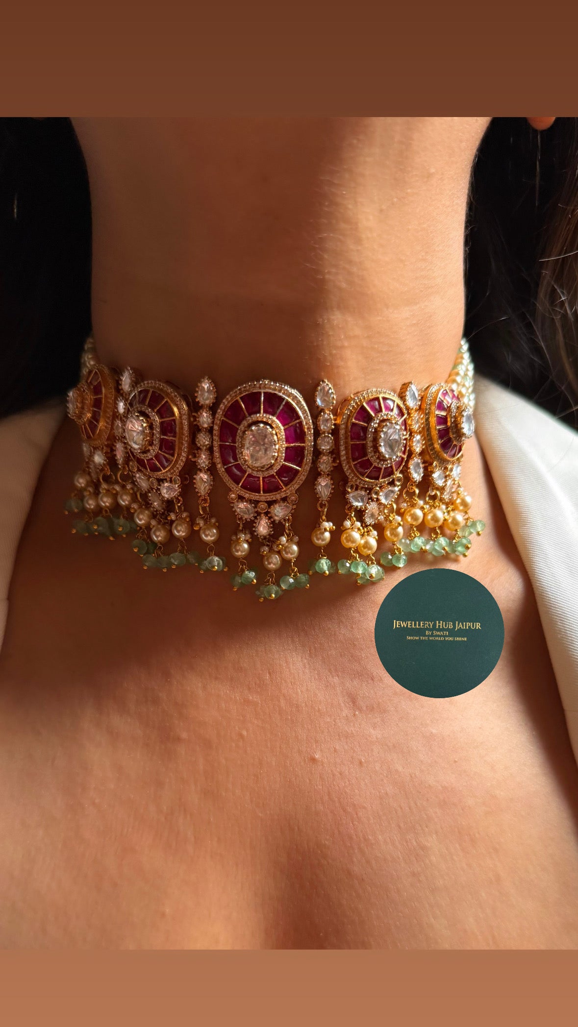 Ruby Katdana moissanite choker set