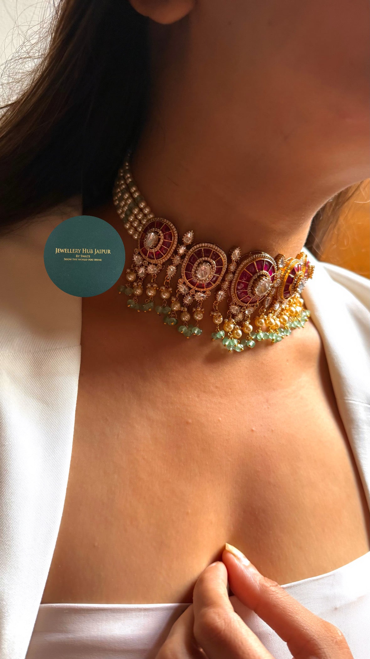 Ruby Katdana moissanite choker set
