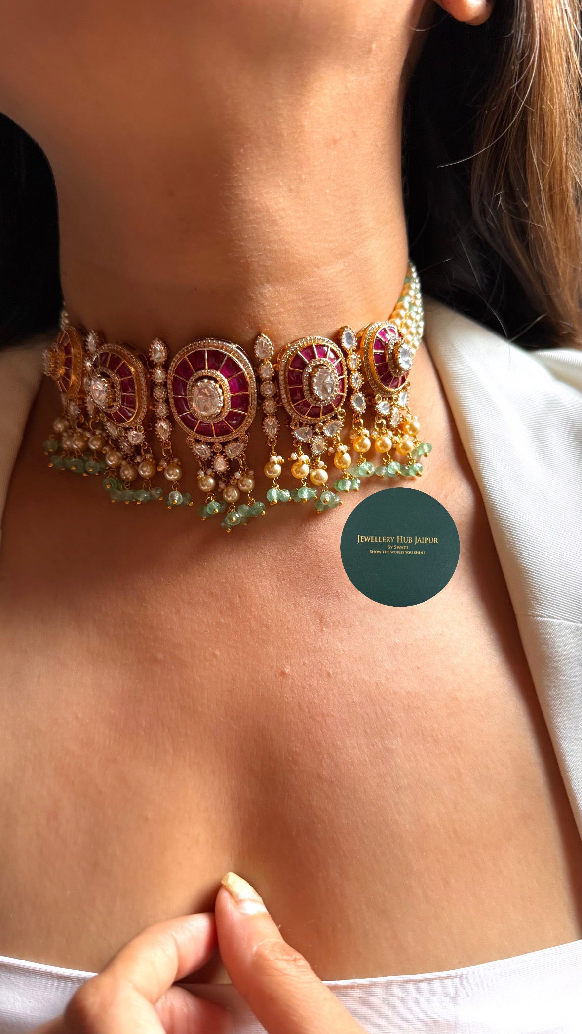 Ruby Katdana moissanite choker set