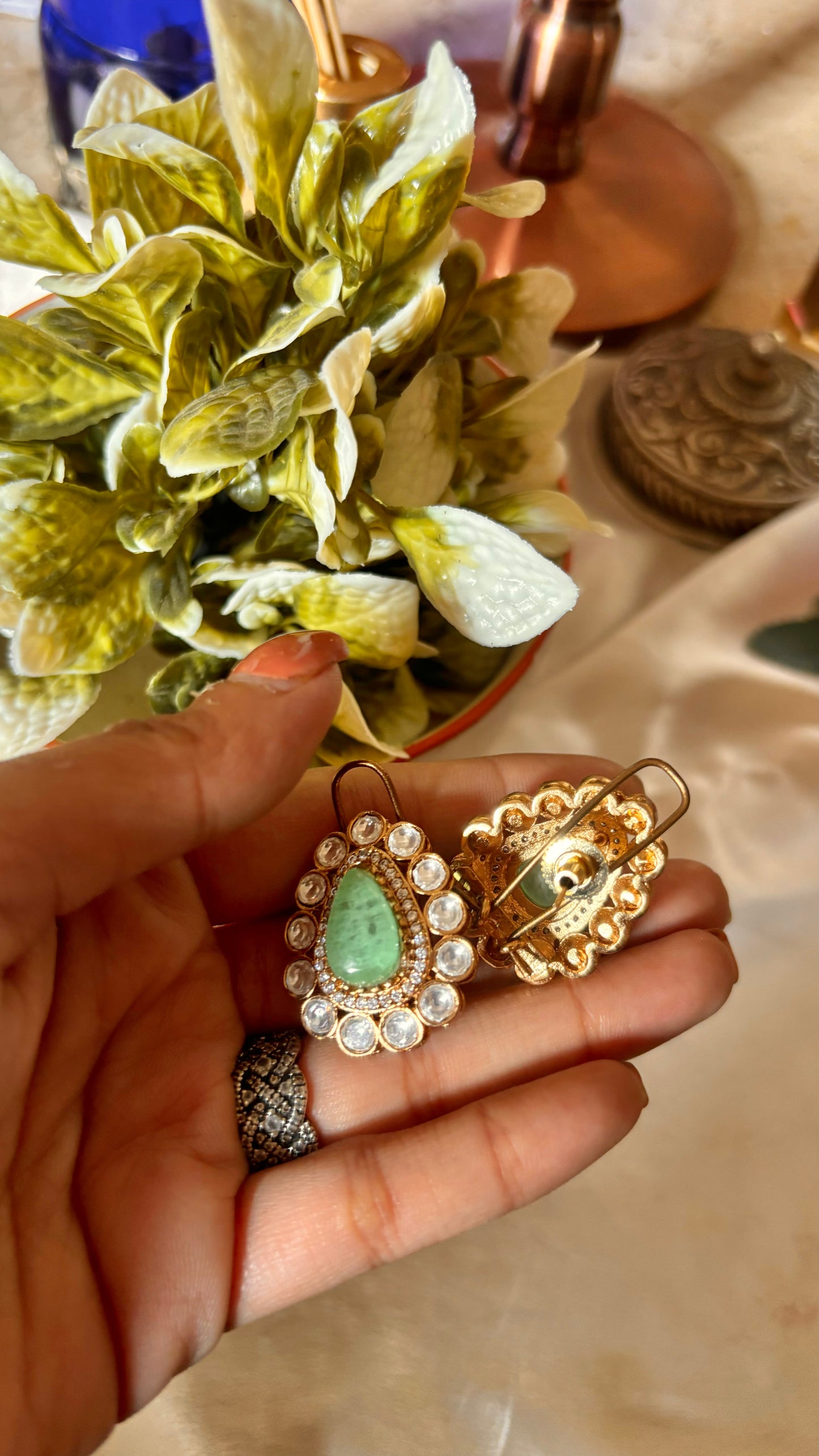 Mint doublet victorian polki stud