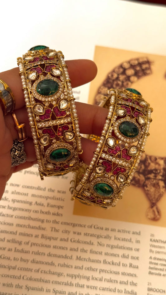 emerald and Ruby victorian bangles
