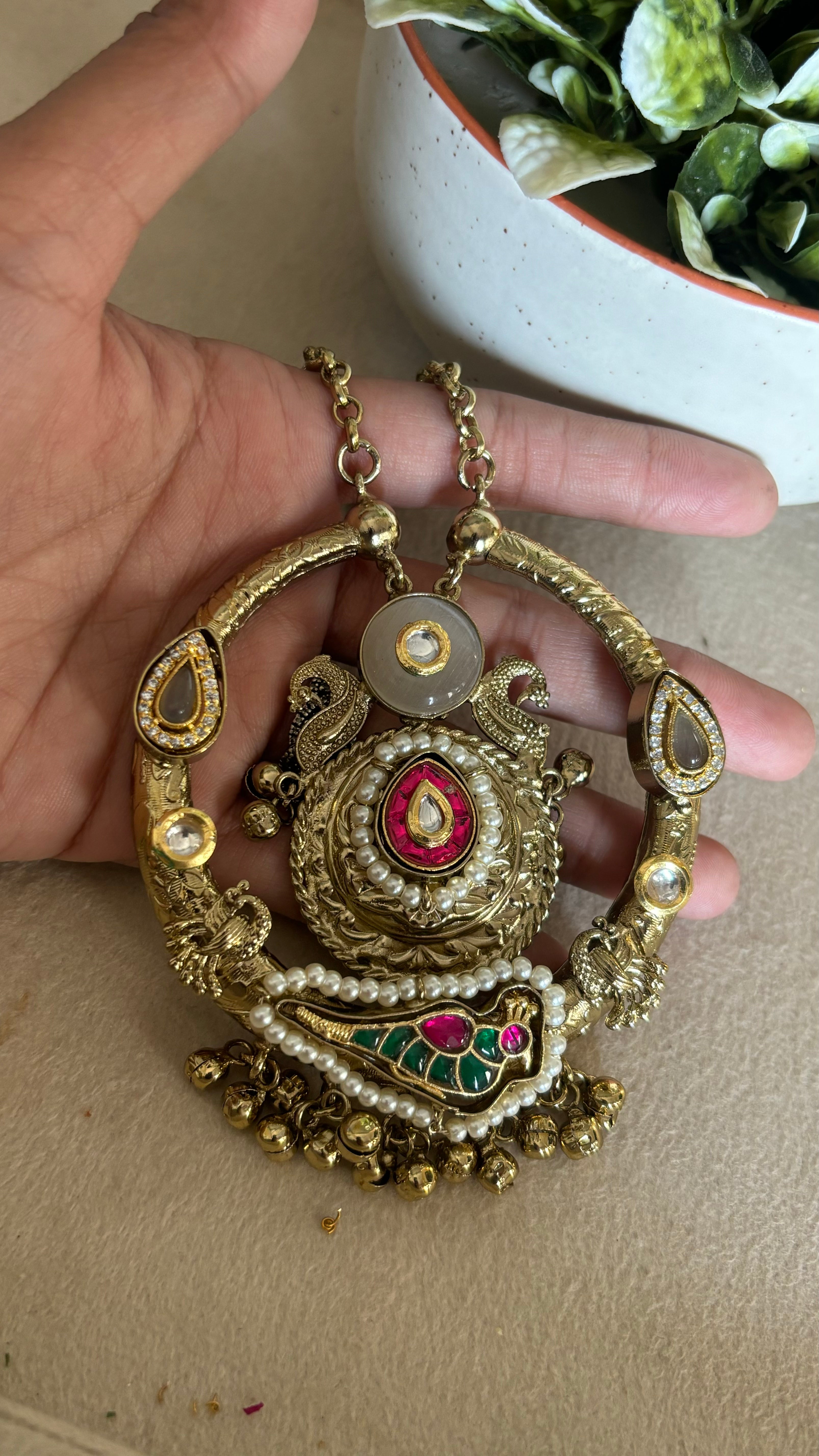 Paachi chain pendant set rajwada set