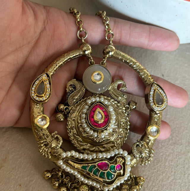 Paachi chain pendant set rajwada set