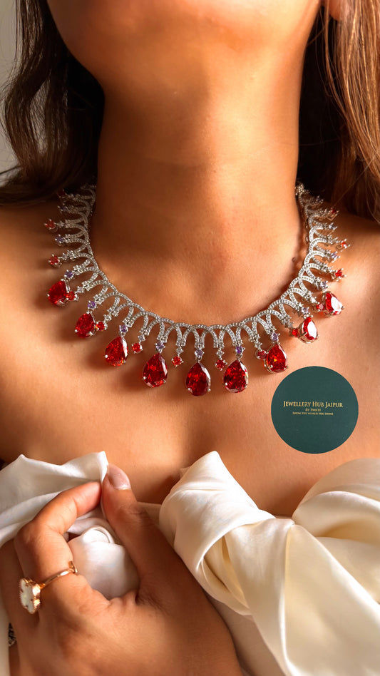 Bvlgari inspired ruby diamond set