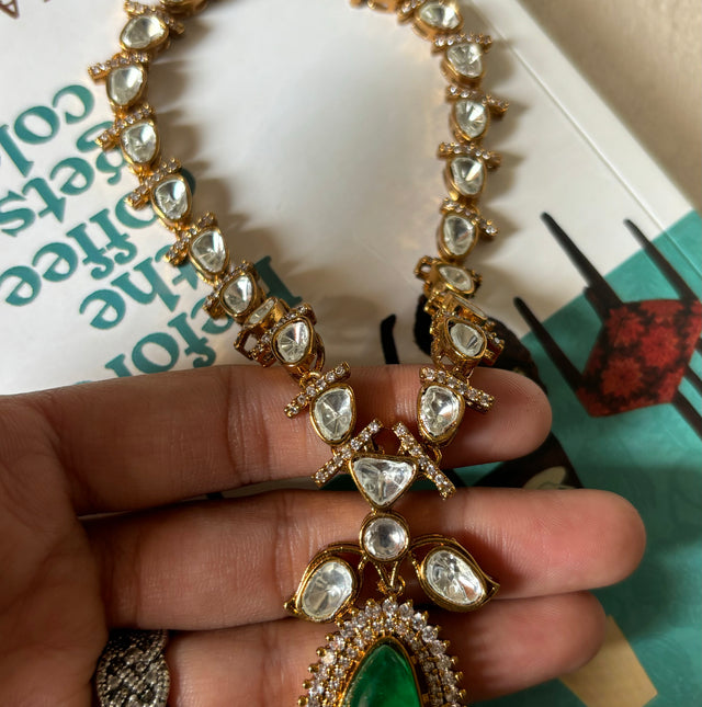 Emerald polki necklace only