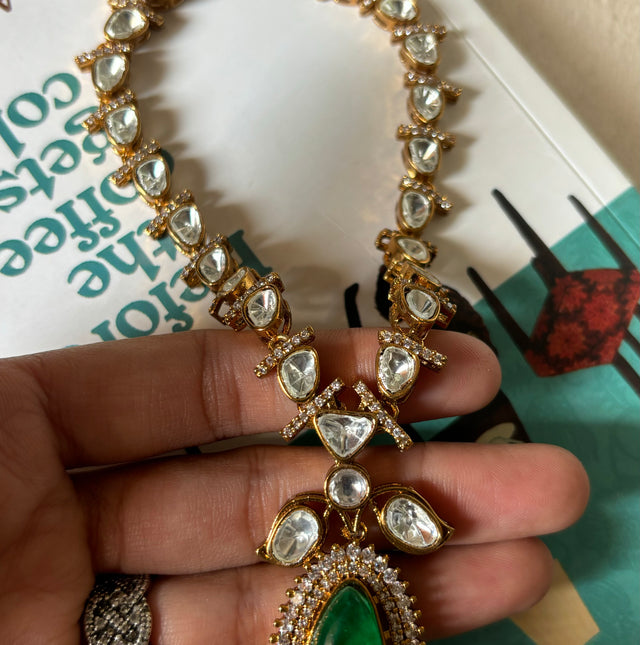 Emerald polki necklace only