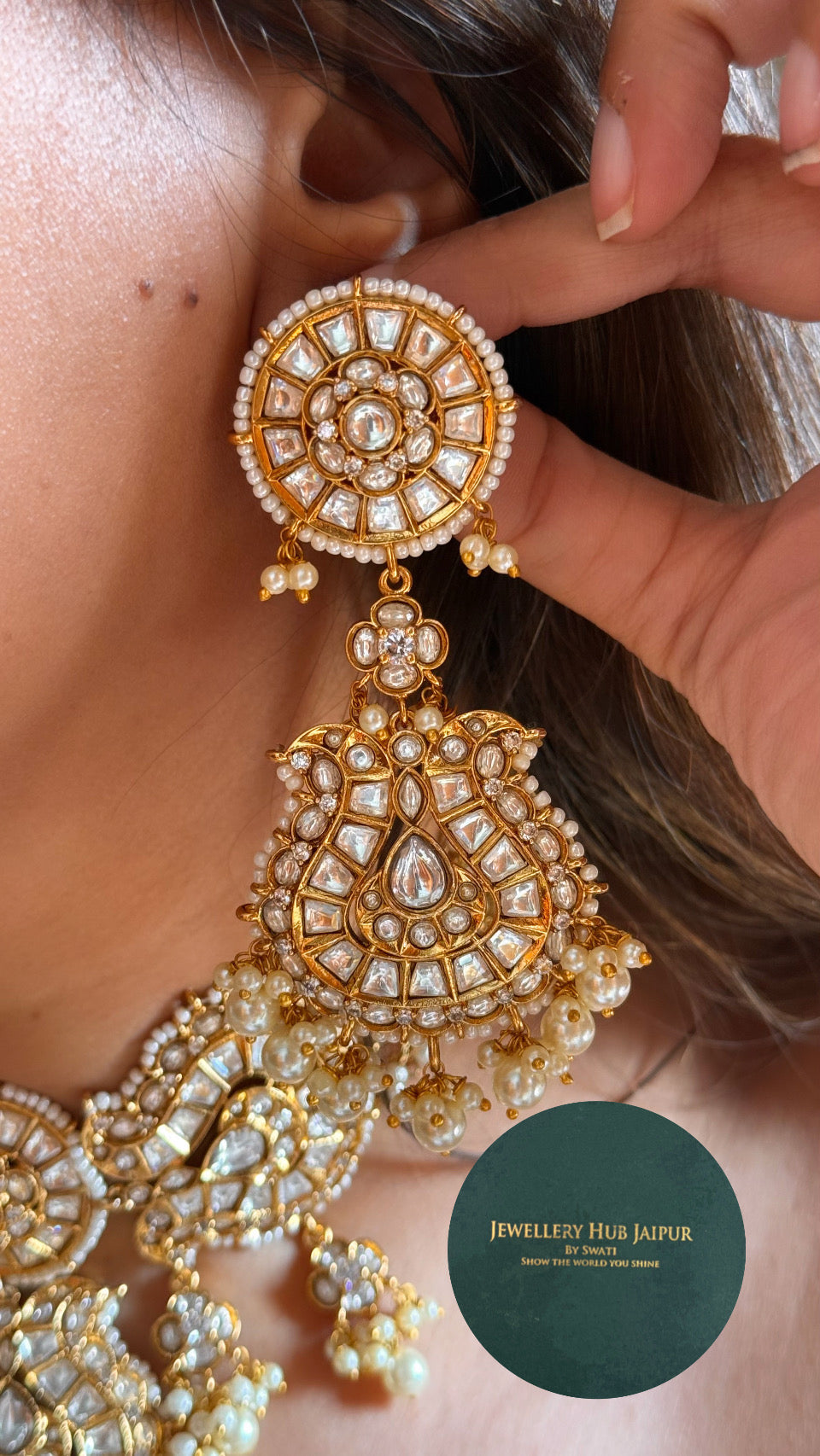 Paachi  Kundan choker with pear string Combo