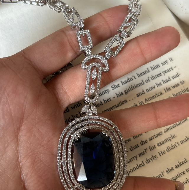 Tanzanite diamond necklace set