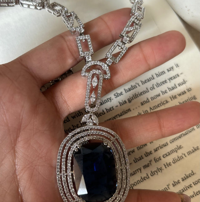 Tanzanite diamond necklace set