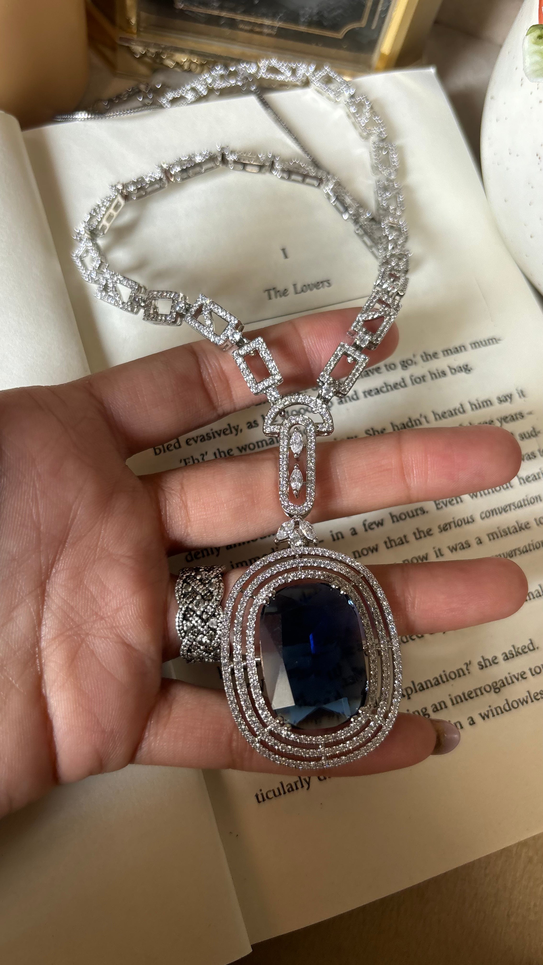 Tanzanite diamond necklace set