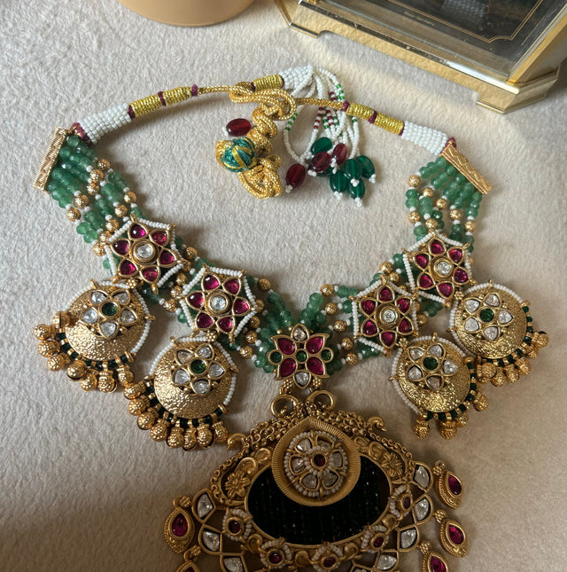 Mint rajwada designer necklace set